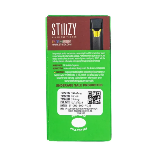 Pluma de Wax Stiiizy Pod 1G Reverso