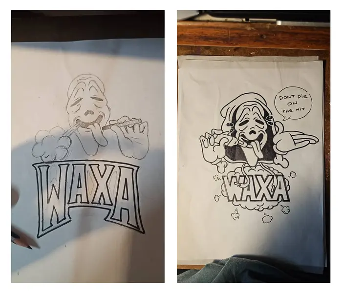 Primeros Bocetos del logo de WAXA