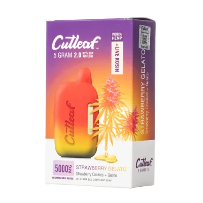 Strawberry Gelato (Indica) Cutleaf 2.0 5G Live Rosin